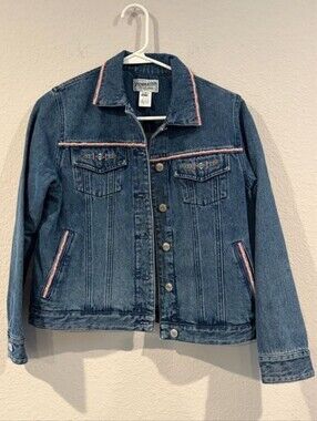 Pendleton Womens Vintage Classic Casual 100% Cotton Beaded Jean Denim Jacket P
